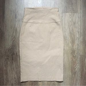 Khaki pencil skirt with bow detail. Size small, but fits like XS.